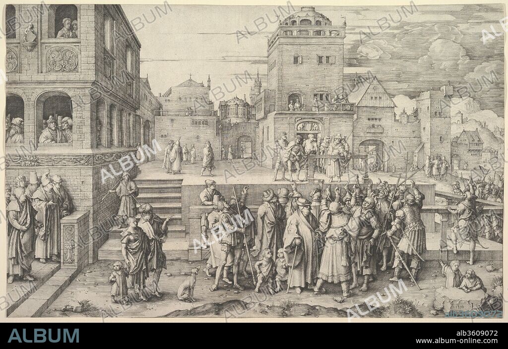 Ecce Homo. Artist: Lucas van Leyden (Netherlandish, Leiden ca. 1494-1533 Leiden). Dimensions: sheet: 11 3/8 x 17 15/16 in. (28.9 x 45.6 cm). Date: 1510.