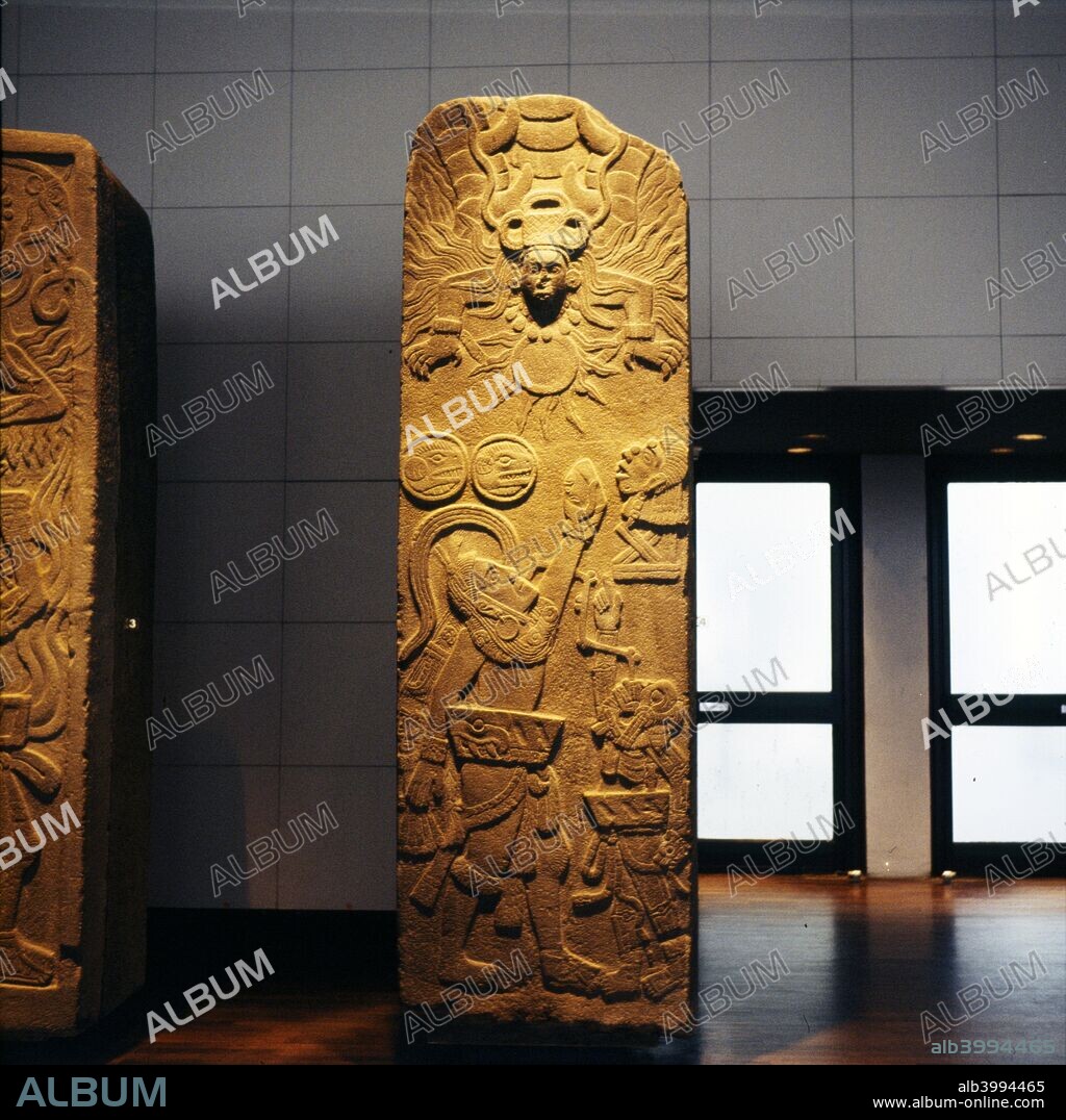 Priest Makes Offering to Mayan Sun God . Chiyres, Mexico. Maya prayer almost invariably accompanies acts of offering and sacrifice. Berlin Museum.