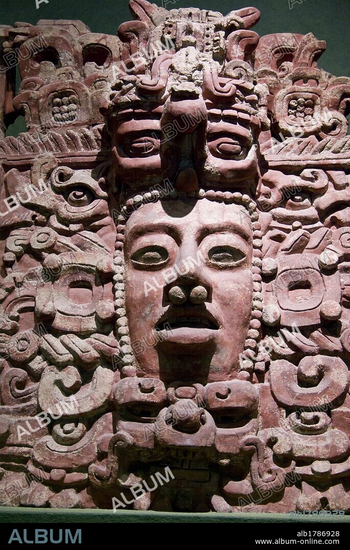 Mexico city.National Museum of Anthropology.Maya culture.Stucco frieze from Placeres in Campeche.250-600 AD.