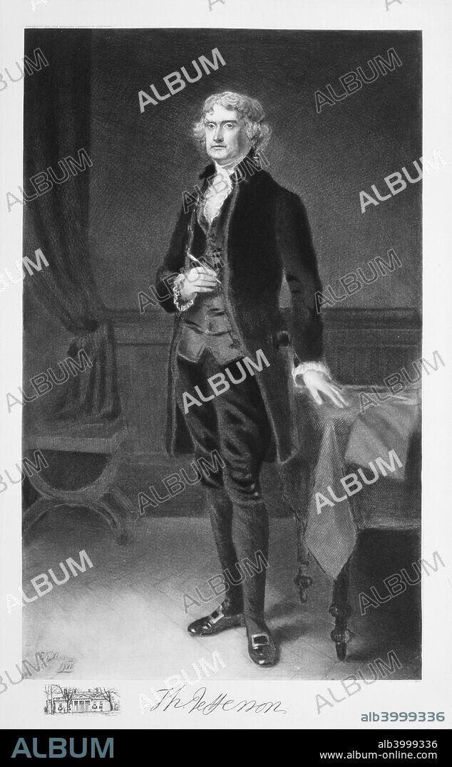 Thomas Jefferson, 3rd President of the United states of America, (1901). Jefferson (1743-1826) was the primary author of the Declaration of Independence and one of the major figures of early American political history. After serving as the nation's first Secretary of State (1790-1793) and as Vice-President to John Adams (1797-1801), he was elected the third president of the USA, holding office from 1801-1809.