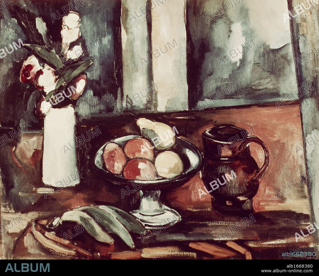 Still Life With Flowers And Fruits by Maurice de Vlaminck, 1876-1958.