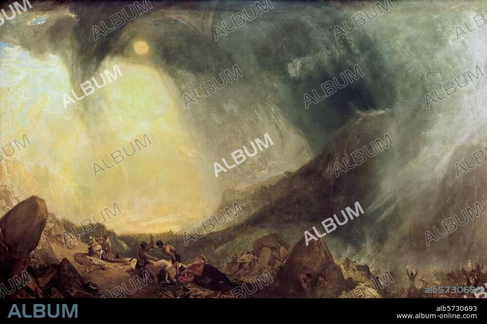WILLIAM TURNER. Turner, William 1775-1851. "Snow Storm: Hannibal and his Army crossing the Alps" (Schneesturm: Hannibal und seine Armee überqueren die Alpen), 1812. Öl auf Leinwand, 146 × 237,5 cm. London, Tate Britain.