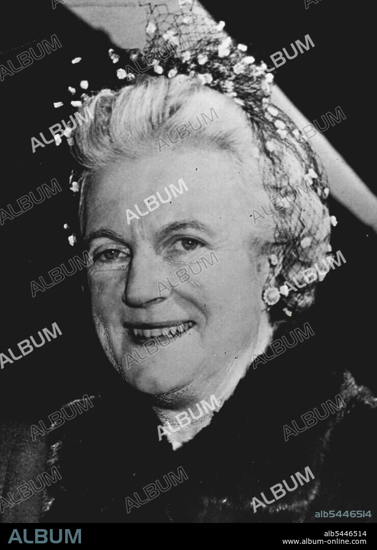 Lady Churchill Nee Clamentine, daughter of the late Sir Henry Hozier and Lady Blanche Hozier, daughter of 9th Earl of Airlie, she married Sir Winston Churchill, Britain's prime minister, in 1908; they have one son and three daughters. March 03, 1955. (Photo by Camera Press).