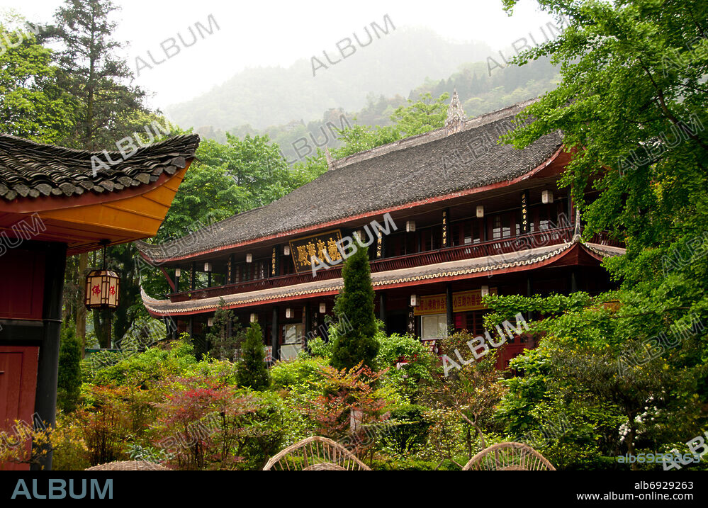 Wannian Si (Long Life Temple) dates originally from the 4th century CE, but underwent major reconstruction in the 9th century. However, only one building remains from the Ming Dynasty (1601), the Brick Hall. This is the oldest temple on the mountain.<br/><br/>. At 3,099 metres (10,167 ft), Mt. Emei is the highest of the Four Sacred Buddhist Mountains of China. The patron bodhisattva of Emei is Samantabhadra, known in Chinese as Puxian. 16th and 17th century sources allude to the practice of martial arts in the monasteries of Mount Emei. Pictures From Asia David Henley.
