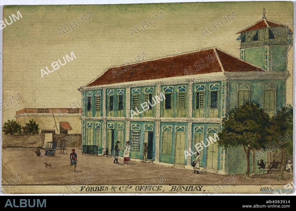 Forbes & Co.'s office, Bombay. 1810. Bombay Views and Costume. 1810-11. India. Source: WD 315 no.10.