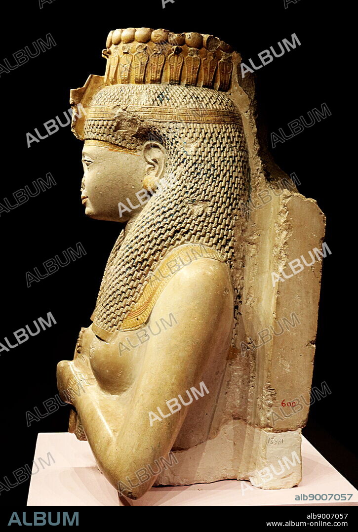 Meritamen, daughter of King Ramses II and later Great Royal Wife of Pharaoh Ramesses the Great. Queen Meritamen statue. The statue portrays the upper part of Queen Meritamen holding in her hand the "Manat" necklace, which is used for claying in religious ceremonies to venerate gods. Abdel Razek noted that the statue was found inside her small temple in Ramesseum (the funerary temple of Ramses II).