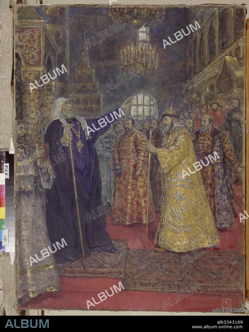 PAVEL NIKOLAYEVICH MICHAYLOV. Metropolitan Philip confronting Ivan the Terrible.
