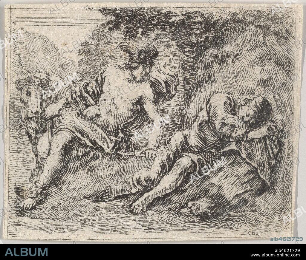 STEFANO DELLA BELLA. Mercury and Argos, from 'Game of Mythology' (Jeu de la Mythologie), 1644.