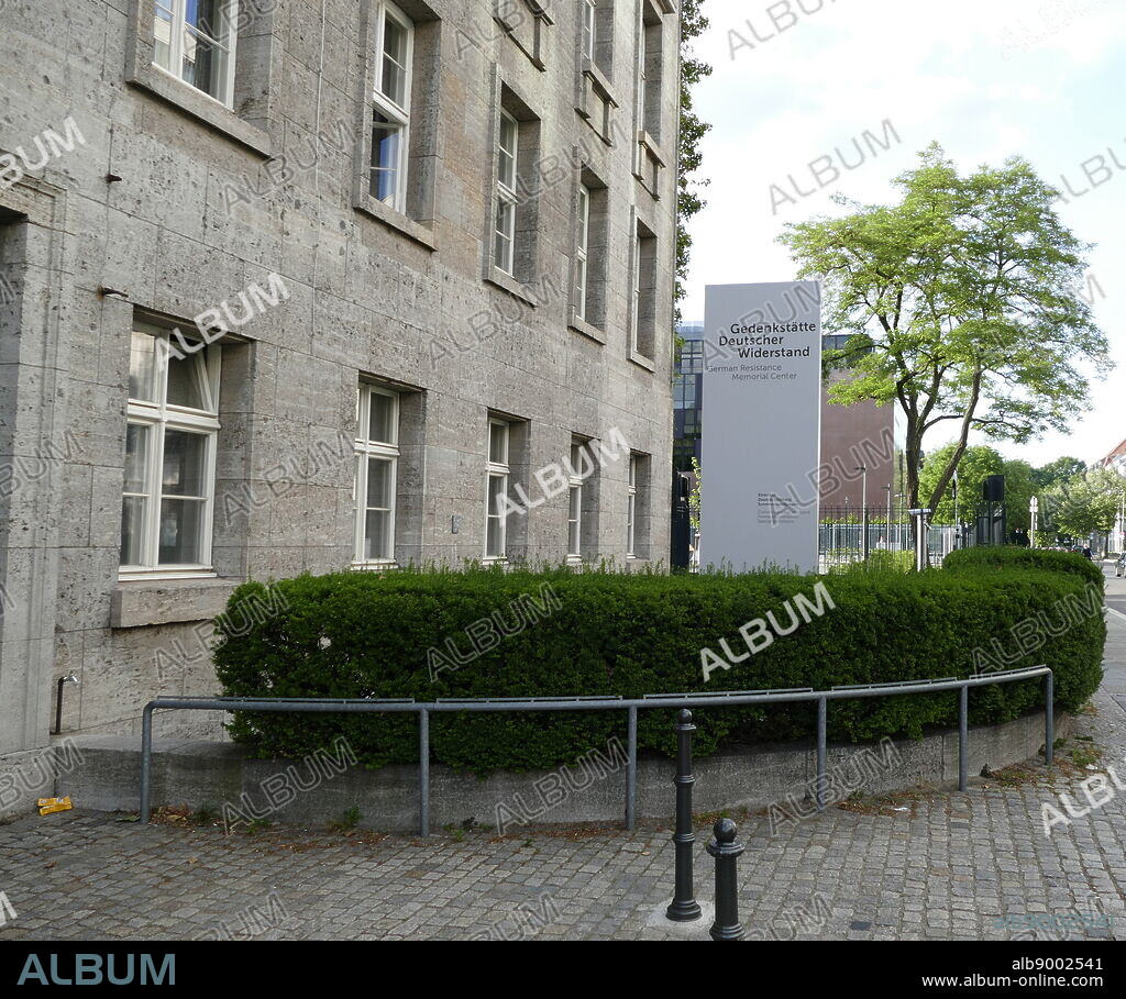 Photograph of the exterior of the German Resistance Memorial Centre (Gedenkstätte Deutscher Widerstand), a memorial and museum in Berlin. Part of the Bendlerblock, a complex of offices in Stauffenbergstrasse. It was here that Colonel Claus Schenk Graf von Stauffenberg (1907-1944) and other members of the failed 20 July 1944 plot that attempted to assassinate Adolf Hitler were executed. Dated 21st Century.