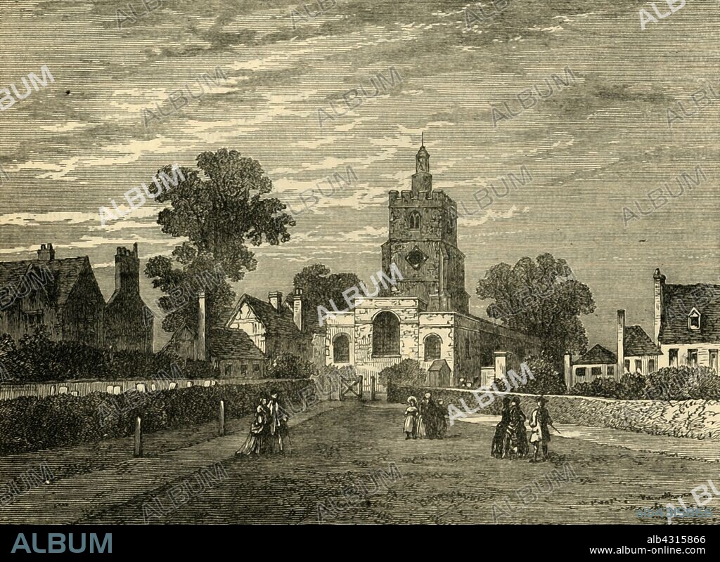 'Hackney Church', c1876. The parish church of St John-at-Hackney was built in 1789 and is Grade II listed. From "Old and New London: A Narrative of Its History, Its People, and Its Places. The Western and Northern Studies", by Edward Walford. [Cassell, Petter, Galpin & Co., London, Paris & New York].