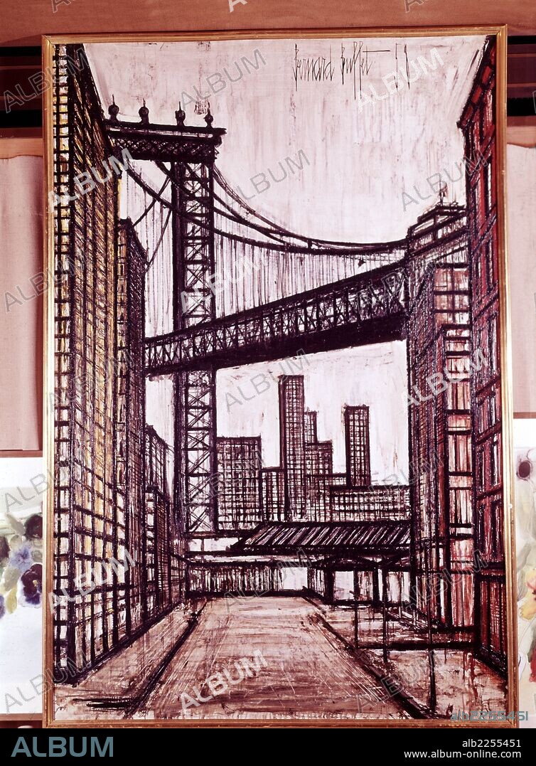 BERNARD BUFFET. BUFFET, BERNARD. PINTOR FRANCES. 1928-1999. " ILLE DE BREHAT ", OLEO 1973.
