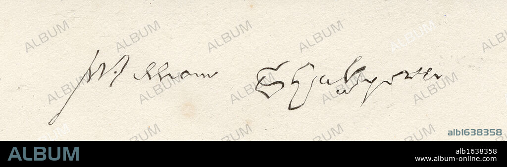 William Shakespeare, 1564-1616. English poet and dramatist. Signature.