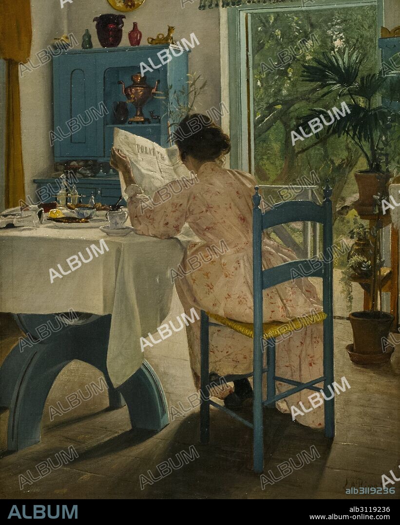 Laurits Andersen Ring (1854-1933). Danish painter. At Breakfast, 1898. National Museum. Stockholm. Sweden.