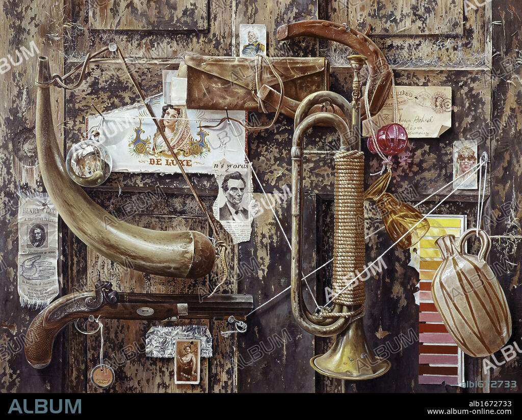 Still Life With Portraits by Aaron Bohrod, 1907-1992.