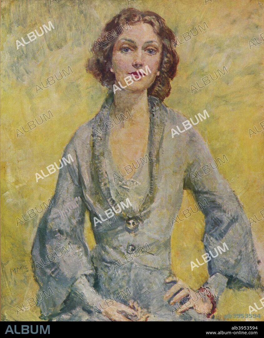 'The Duchess of Leinster' 1935. After the painting by Mary McEvoy. From Modern Masterpieces Part 12'. [George Newnes Ltd, London, 1935].