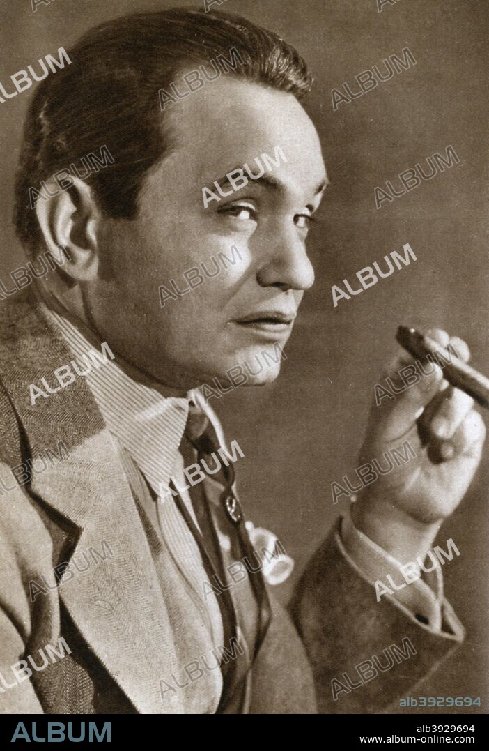 Edward Goldenberg Robinson, American stage and film actor of Romanian origin, 1933. Edward G Robinson (1893-1973) was one of Hollywood's top box office draws in the 1930s and 40s, often playing tough gangster types.
