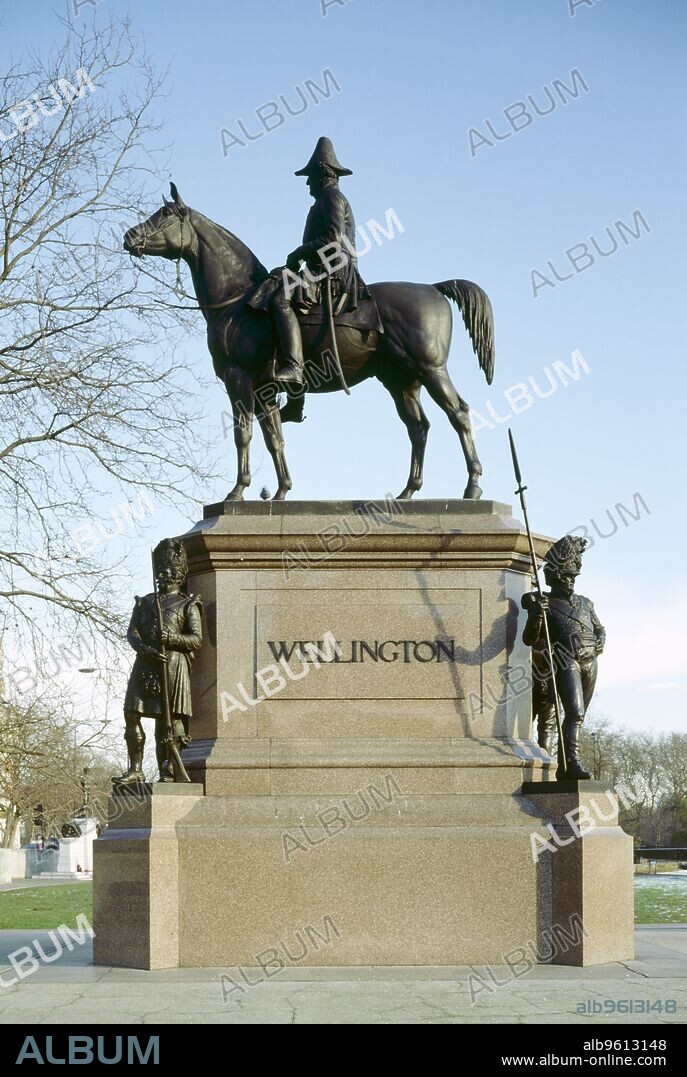 Statue of the Duke of Wellington, Hyde Park Corner, London, c1980-c2017. Bronze equestrian statue designed in 1888 by Joseph Edgar Boehm.
