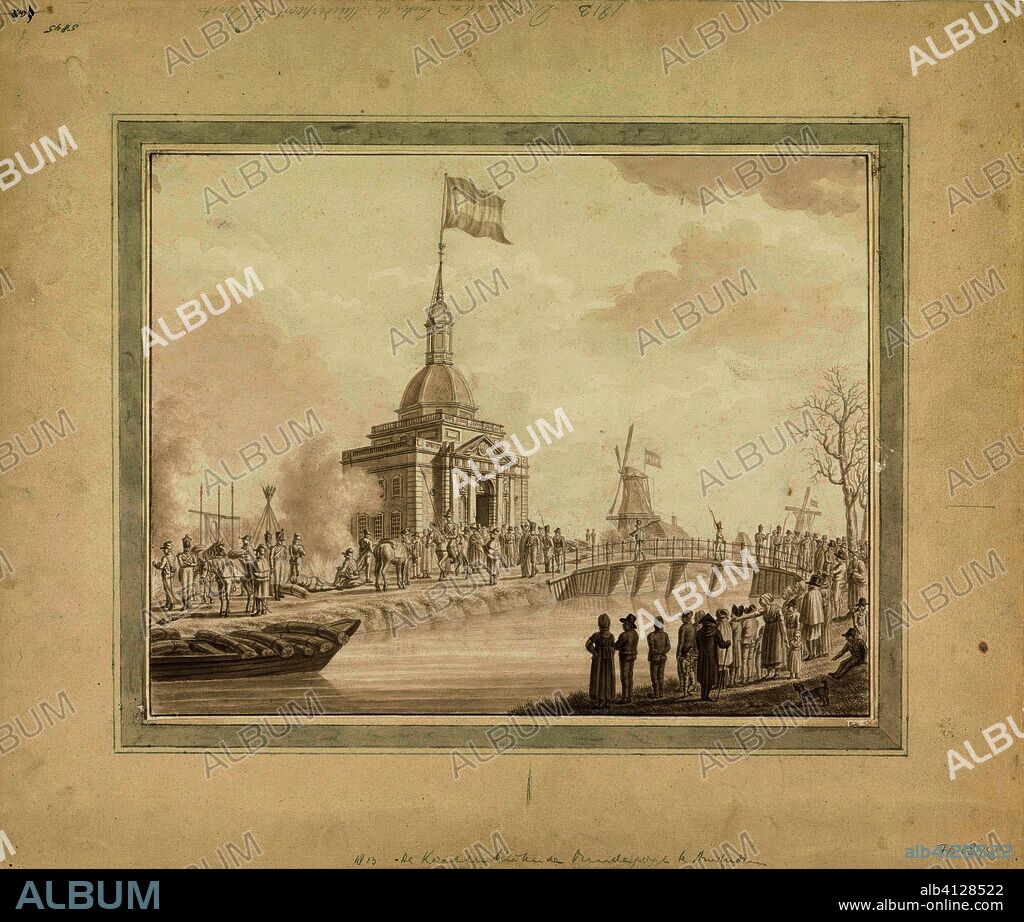 Cossack bivouac at Amsterdam, 1813. Draughtsman: anonymous. Dating: 1813. Place: Netherlands. Measurements: h 282 mm × w 361 mm; h 433 mm × w 510 mm.