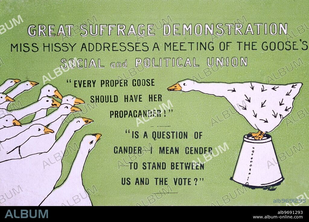 anti suffragette postcard / poster / illustration.