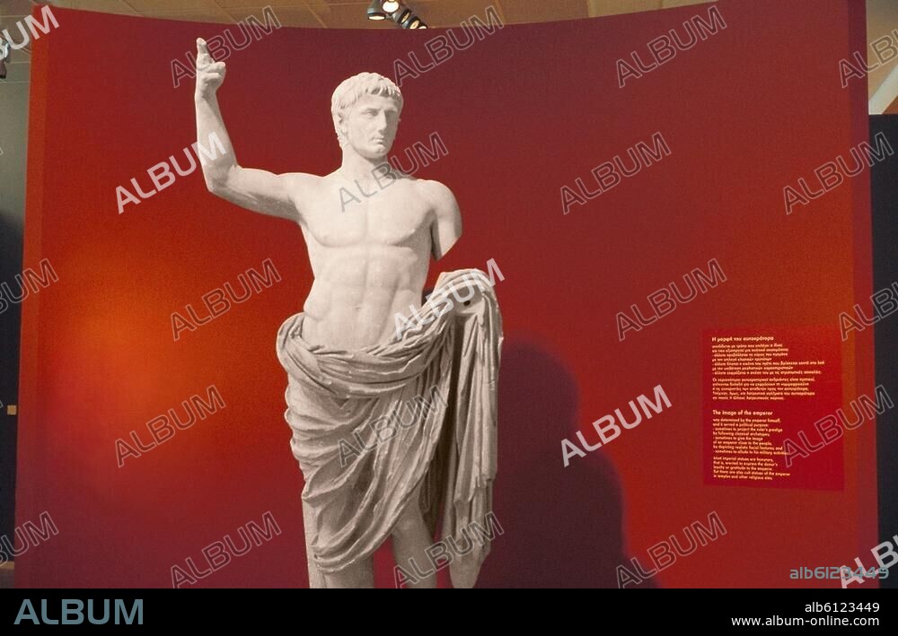 Augustus, Roman Emperor; Velitrae (Velletri) 23.9.63 BC.-Nola 19.8.14 AD.-Statue of Augustus.-Roman. Marble.