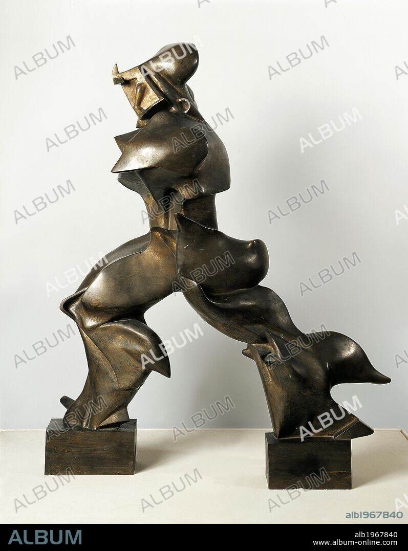 Unique Forms of Continuity in Space, 1913, by Umberto Boccioni (1882-1916).