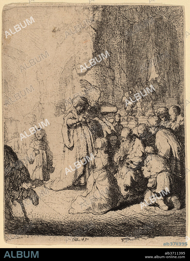REMBRANDT. The Presentation in the Temple with the Angel: Small Plate. Dated: 1630. Medium: etching.