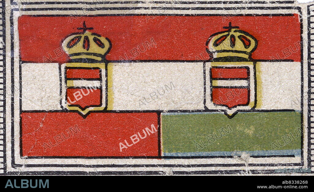 Austro-Hungarian imperial flag of the First World War. 1914.