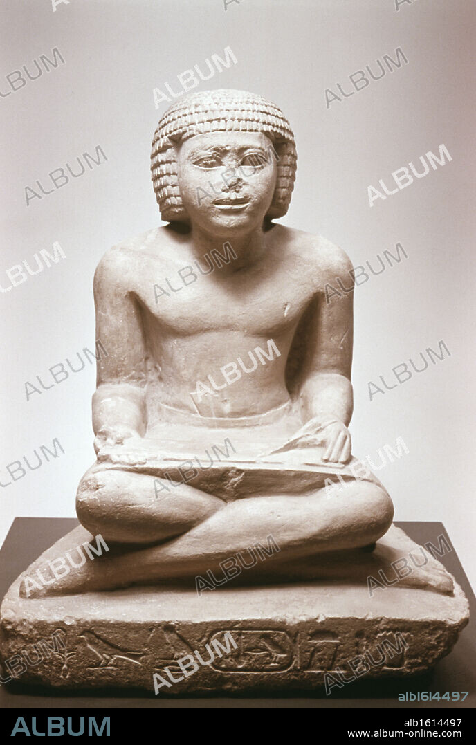 Master Henka as Scribe  2450 BC  Egyptian Art  Sculpture  Imperial Palace Chapel of Charlemagne, Aachen.