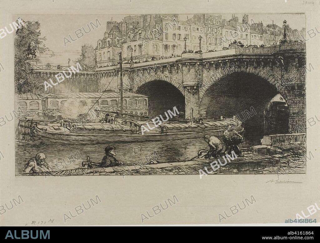 LOUIS AUGUSTE LEPERE. The Pont-Neuf. Louis Auguste Lepère; French, 1849-1918. Date: 1901. Dimensions: 172 × 310 mm (image); 209 × 320 mm (plate); 240 × 341 mm (sheet). Etching on cream wove paper. Origin: France.