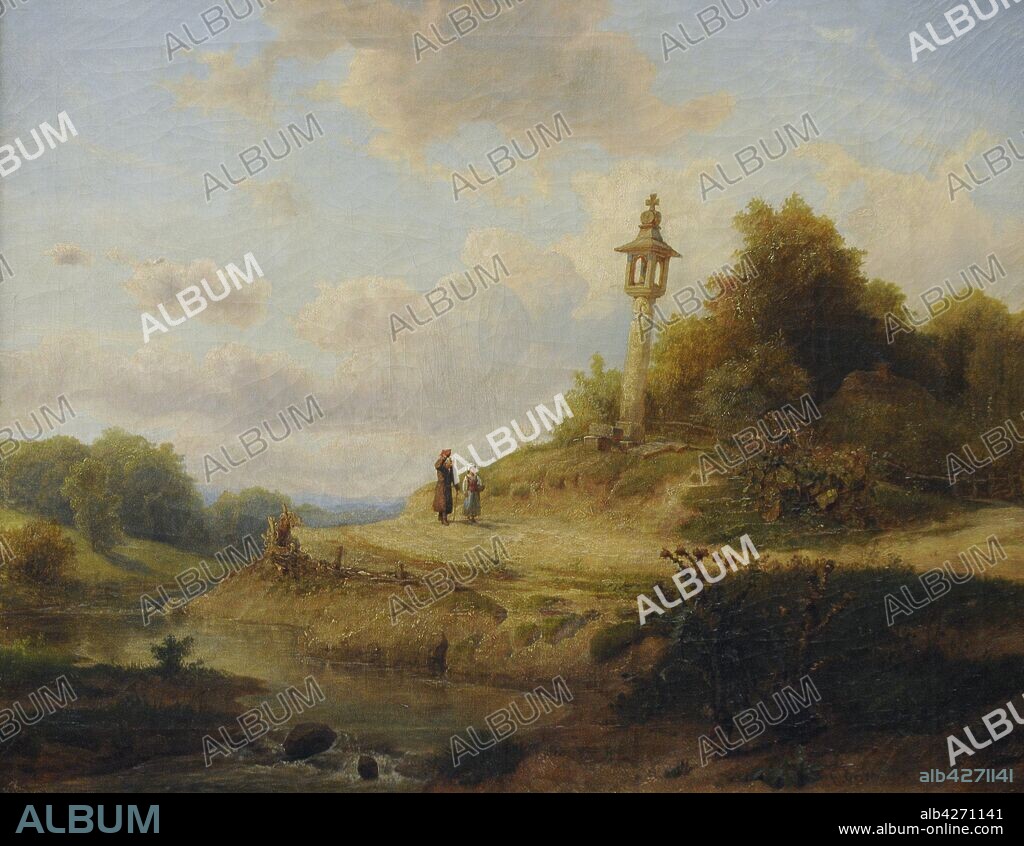 Wojciech Gerson (1831-1901). Pintor polaco. Camino junto a un arroyo, 1854. Galería de Arte Polaco del siglo XIX (Lonja de los Paños, Sukiennice). Museo Nacional de Cracovia. Polonia.