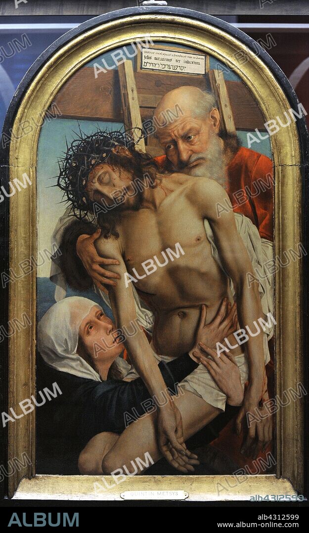 Quentin Metsys (h.1466-1530). Pintor flamenco. Tríptico del Descendimiento. Descendimiento de la cruz. Museo Lázaro Galdiano. Madrid. España.