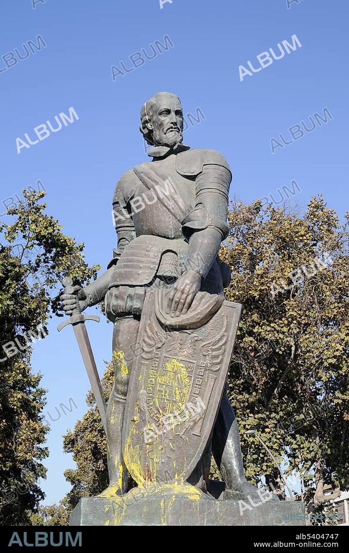 Francisco de Aguirre, Spanish conqueror, warrior, soldier, sculpture, La Serena, Norte Chico, northern Chile, Chile, South America
