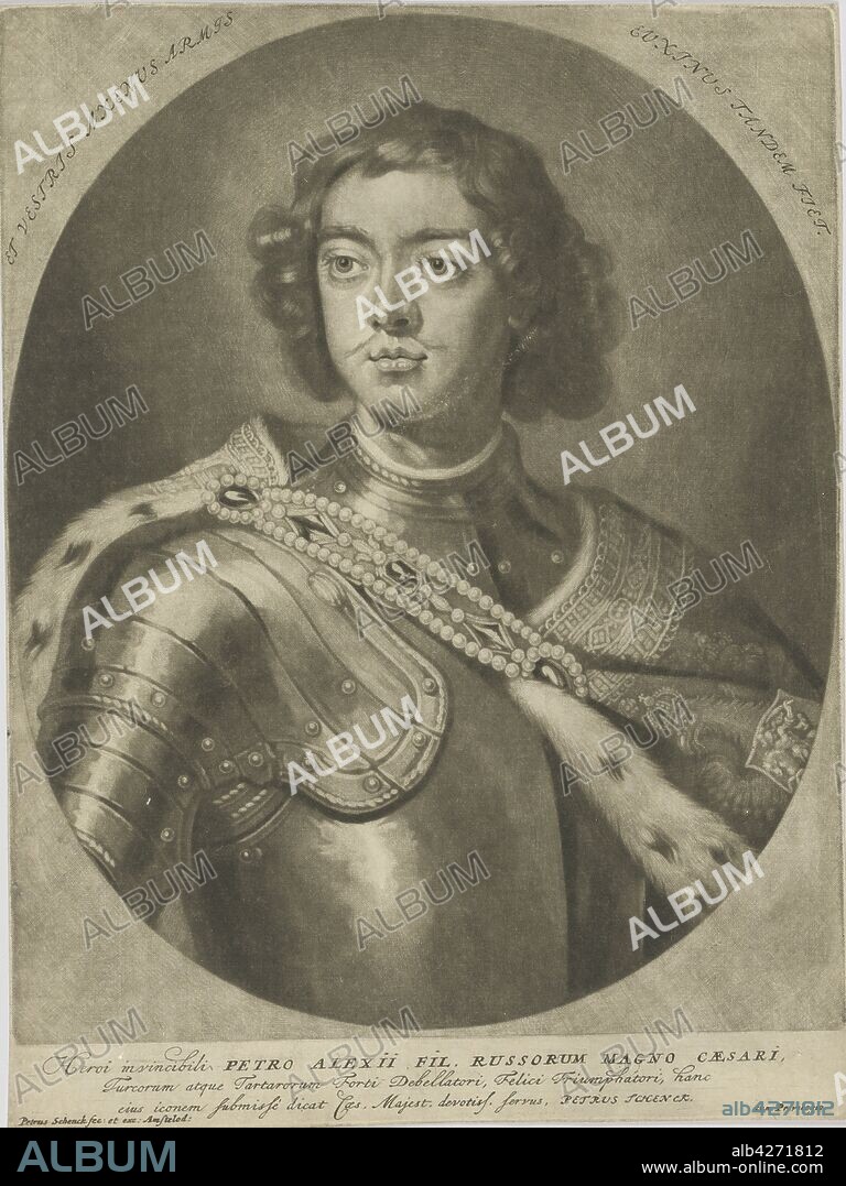 SCHENK, PETER (PETRUS), THE ELDER. Portrait of Emperor Peter I the Great (1672-1725).