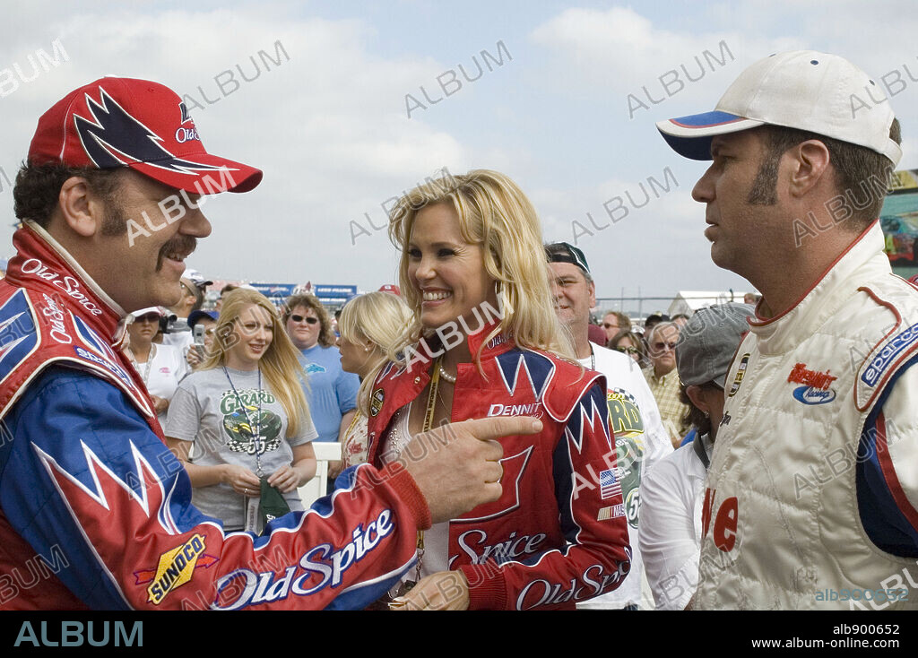 LESLIE BIBB, WILL FERRELL and JOHN C REILLY. JOHN C. REILLY, LESLIE BIBB and WILL FERRELL in TALLADEGA NIGHTS: THE BALLAD OF RICKY BOBBY, 2006, directed by ADAM MCKAY. Copyright COLUMBIA PICTURES / HANOVER, SUZANNE.