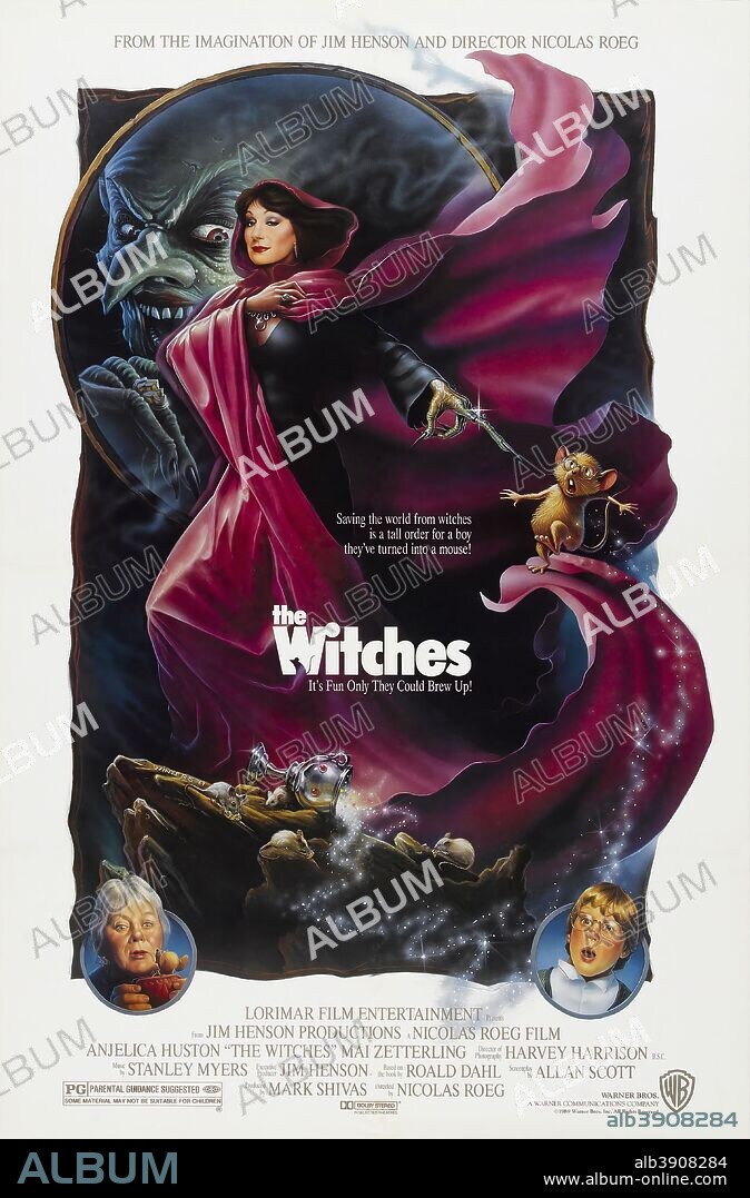 Poster de LA MALDICIÓN DE LAS BRUJAS, 1990 (THE WITCHES), dirigida por NICOLAS ROEG. Copyright JIM HENSON PRODUCTIONS.