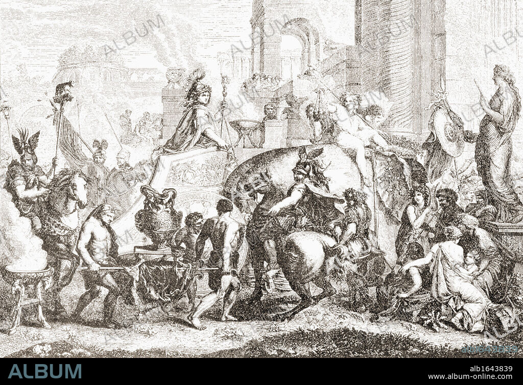 Alexander the Great enters Babylon in 331BC. Alexander III of Macedon, 356 to 323 BC. Greek king of Macedon. From the book Harmsworth History of the World published 1908.