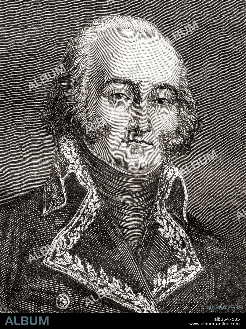 Jean-Baptiste Cyrus de Timbrune de Thiembronne, Comte de Valence, 1757 – 1822. Commander of French troops during the French Revolutionary and Napoleonic Wars. From Histoire de la Revolution Francaise by Louis Blanc.
