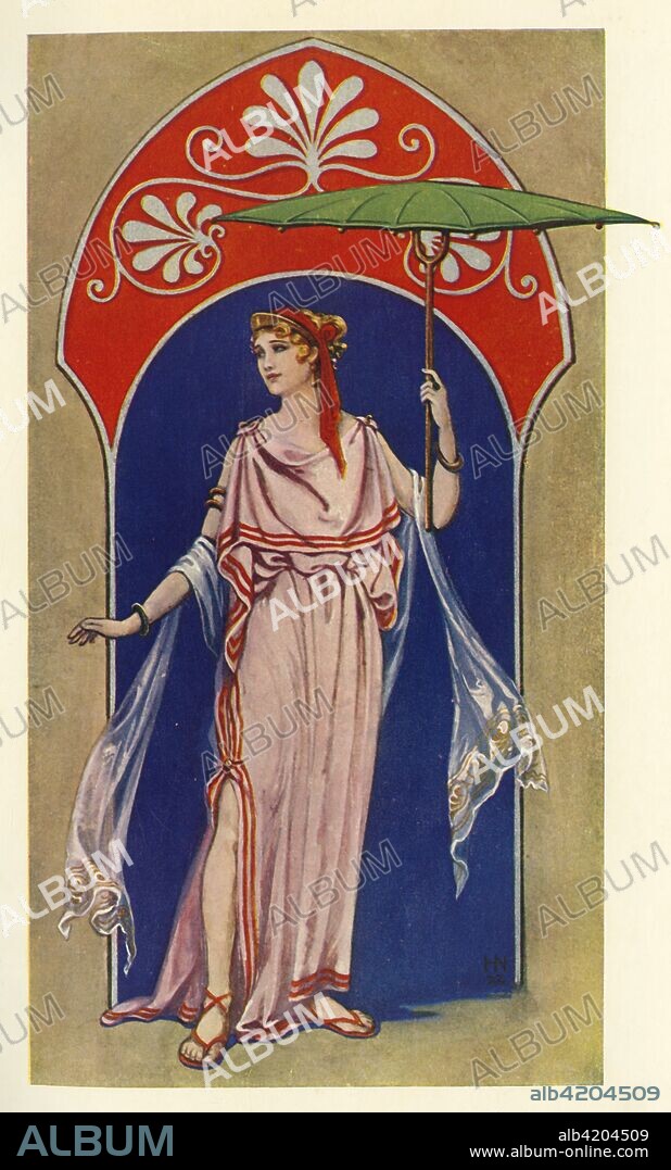 'The Doric Chiton', 1924. From "Costume & Fashion - The Evolution of European Dress Through the Earlier Ages", by Herbert Norris. [J. M. Dent and Sons Ltd, E. P. Dutton and Co. London and Toronto, 1924].