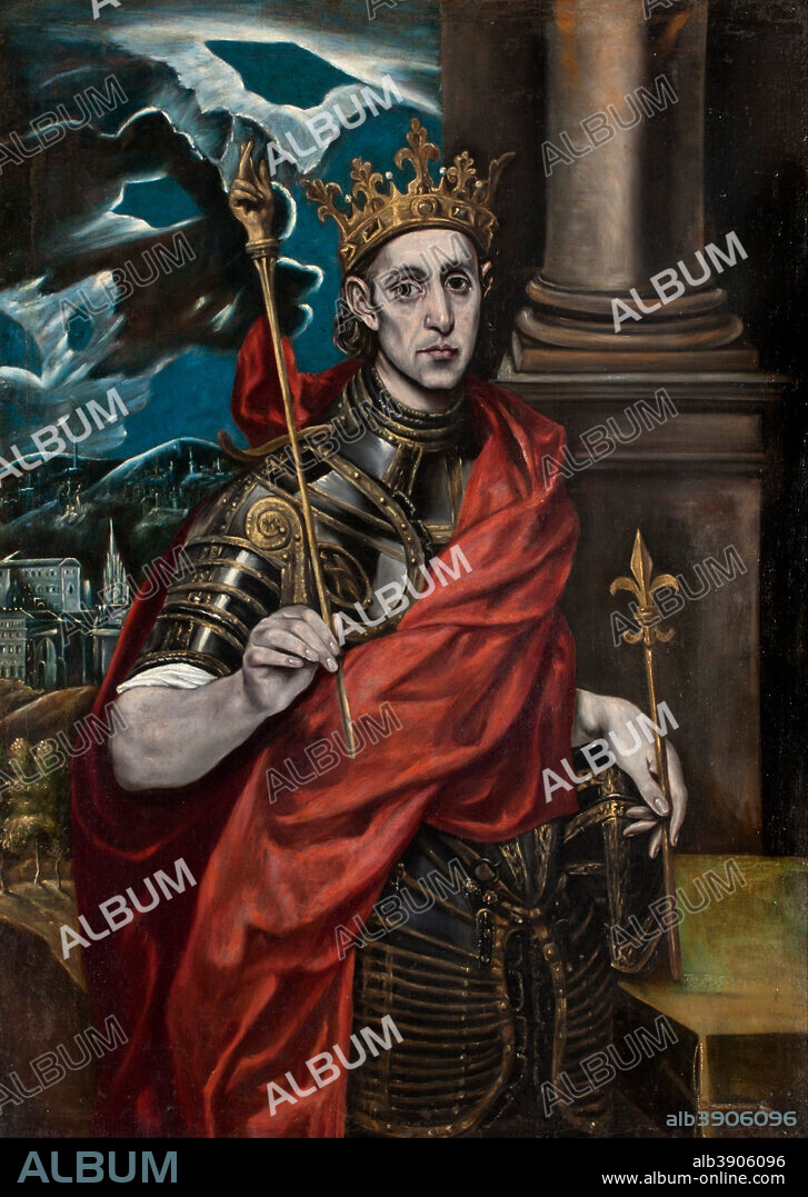 EL GRECO. San Luis, rey de Francia / St Louis, King of France. Date/Period: Ca. 1615-1630. Painting. Oil on canvas. Height: 128 cm (50.3 in); Width: 90 cm (35.4 in).