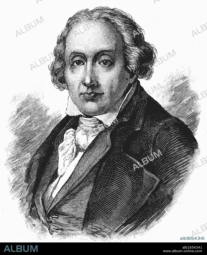 Joseph Marie Jacquard  (1752-1834) French silk-weaver and inventor. Engraving.