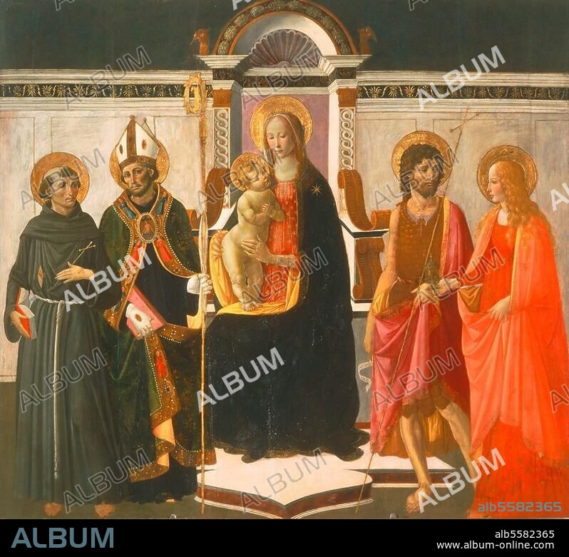 Gherardo del Fora (Gherardo di Giovanni del Fora). c. 1444/45-1497. "Madonna and Child and four Saints". c. 1480/95. On wood, 194 × 177cm. Inv. no. 9149. Florence, Galleria degli Uffizi.