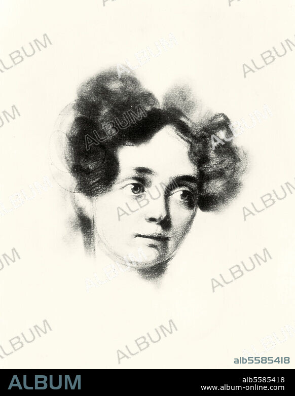 Elisabeth (Elisabeth Ludovika), Königin. (Friedr. Wilhelm IV.) von Preußen, geb. Prinzessin von Bayern. München 13.11.1801 - Dresden 14.12.1873. Porträt als Kronprinzessin von Preußen. Kreidezeichnung, um 1835, von Franz Krüger (1797-1857).