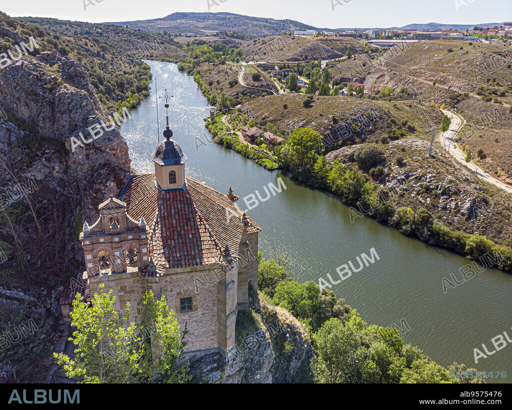 Duero River and the Hermitage of San Saturio, Soria, Autonomous Community of Castile, Spain, Europe.
