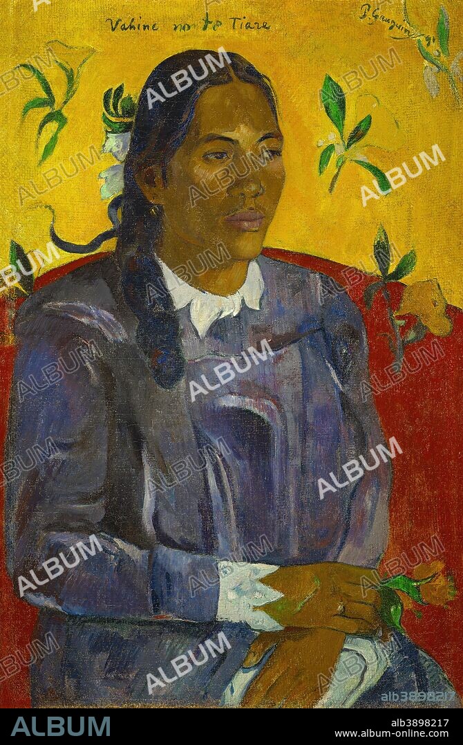 PAUL GAUGUIN. Vahine no te tiare / Woman with a Flower. Date/Period: 1891. Painting. Oil on canvas. Height: 70.5 cm (27.7 in); Width: 46.5 cm (18.3 in).