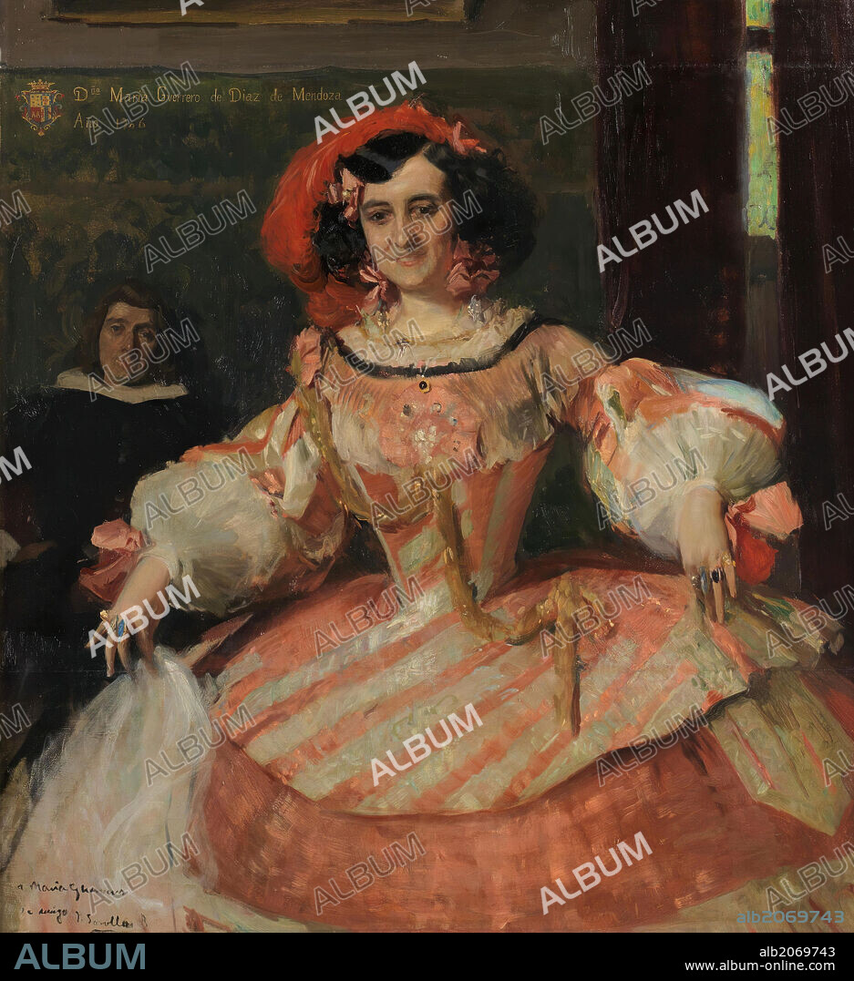 JOAQUIN SOROLLA. Joaquín Sorolla y Bastida / 'La actriz María Guerrero como "La dama boba"', 1906, Escuela Española, Óleo sobre Lienzo, 131 cm x 120,5 cm, P04647.