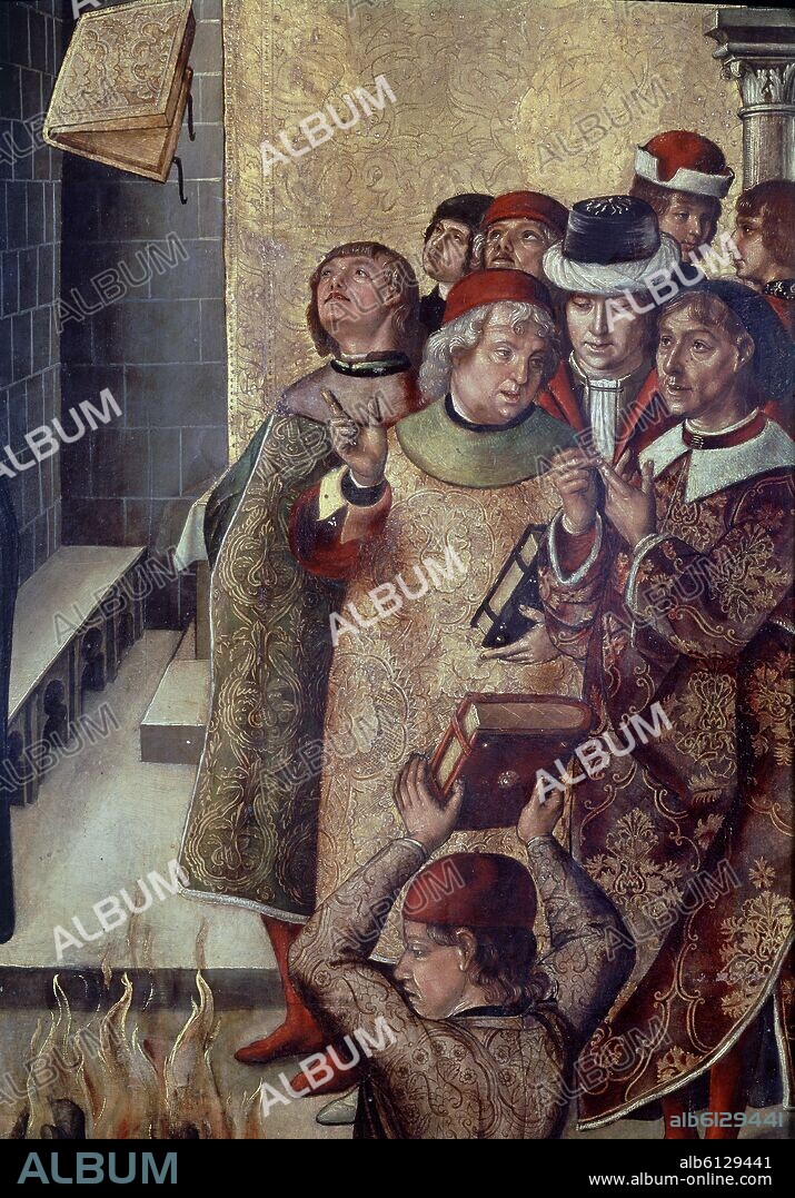 PEDRO BERRUGUETE. SANTO DOMINGO DE GUZMAN Y LOS ALBIGENSES - 1493-1499 - O/T - NP 609 - TRANSICION GOTICO RENACIMIENTO - CONJUNTO 9456.