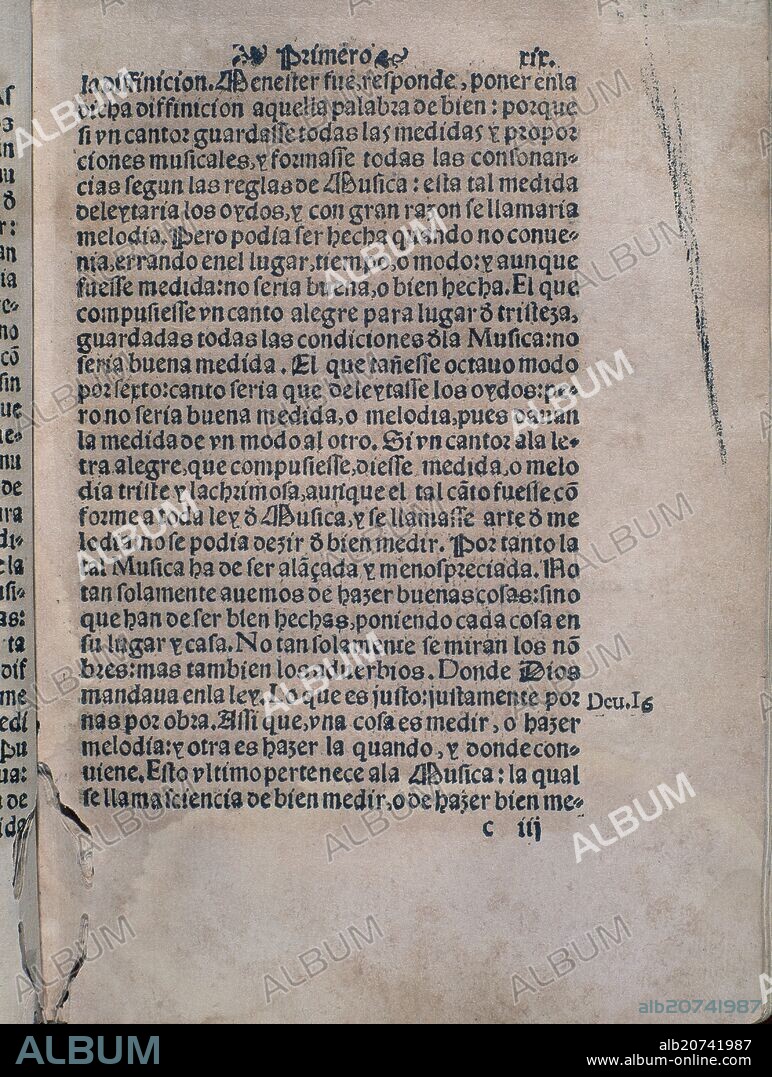 JUAN BERMUDO (1510-1565) FRAY JUAN BERMUDO. LIBRO I DE LA DECLARACION INSTRUMENTOS MUSICALES-FOLIO XIX -OSUNA 1549.