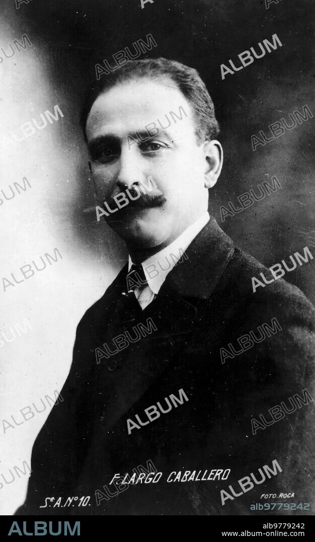 1900. Retrato del socialista largo caballero conocido como El "Lenin Español", A Principios del siglo Xx.