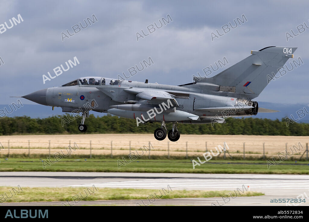 A Royal Air Force Tornado GR4A landing at its home base RAF Lossiemouth, Scotland.