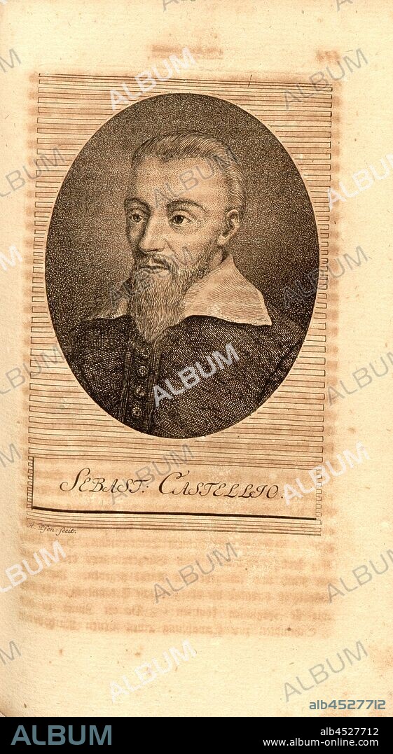 Sebastian. Castellio, Portrait of Sebastian Castellio (also Sébastien Castellion), signed: H. Pfen., fecit, Taf. 25, p. 174, Pfenninger, Heinrich (fec.), Leonhard Meister; Heinrich Pfenninger; J. C Fäsi: Helvetiens berühmte Männer in Bildnissen. Bd. 1. Zürich: im Verlag von Heinrich Pfenninger Mahler, 1799.